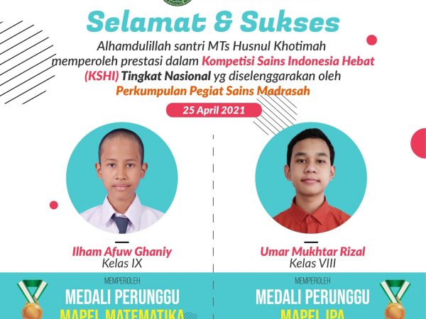 MTs Husnul Khotimah Raih Medali Perunggu Kompetisi Sains Indonesia Hebat